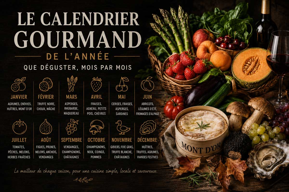 Le calendrier gourmand de l'année : que déguster, mois par mois