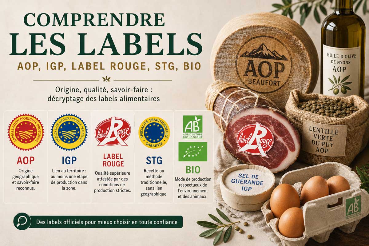 Comprendre les labels : AOP, IGP, Label Rouge, STG, Bio